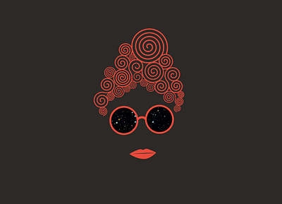 Lady with the Glasses branding contrasting dark theme design faces flat glasses graphic design logo design space vector vector art