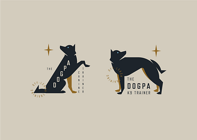 The DogPa branding canine dog dog logo dog training flat design geometric husky silhouette wolf