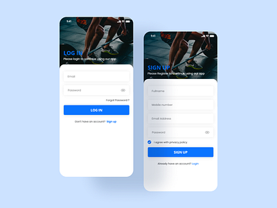 Login & Signup UI Design appdesign design design inspiration designer interaction design login minimal signup stark trent ui ui inspiration uiuxdesign user interface design