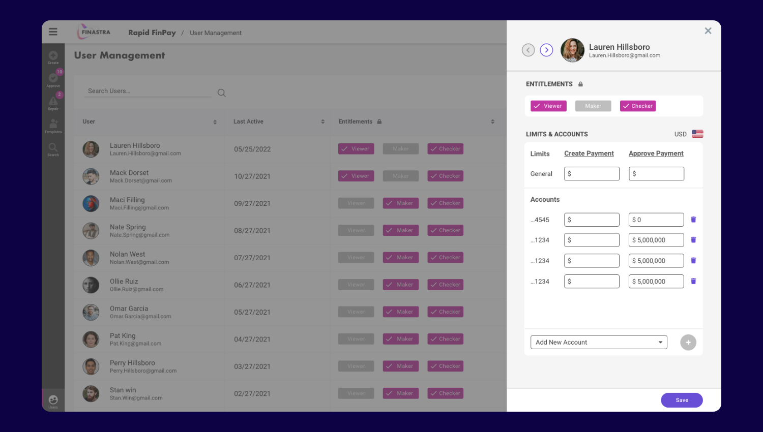 User Management ui ux