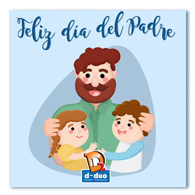 Father's day post animation design illustration vector web