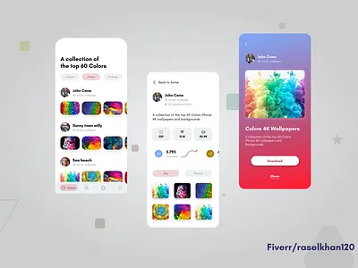 Wallpapers Collection Smoth APP Design (UI Design) android app app app design app designer application design mobile ui ui ui designer wonderful ui