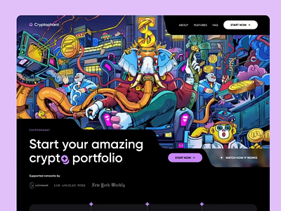 Cryptophant - Landing page art blockchain app crypto animation crypto art crypto landing cryptocurrency eth nft nft landing nft landing page sol solana