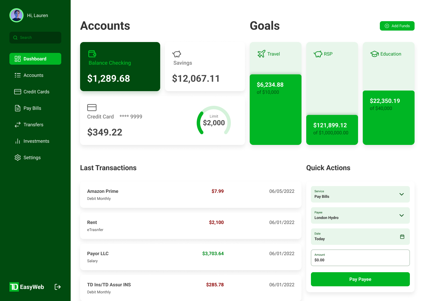 TD Easy Web banking case study dashboard design dpaola finance money product design td td bank ui ux