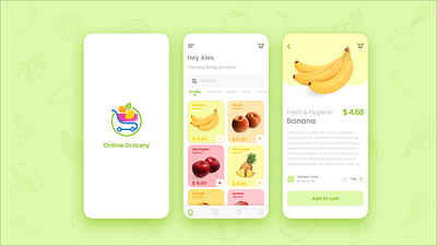 Grocery App UI Design app design app designer ecommerce fruits app design grocery illustration logo minimal minimalist app design mobile app store app design ui design ui design inspiration uiux design ux web