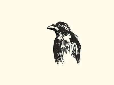 Lonely Crow crow crow logo drawing ink drawing logo logo icon