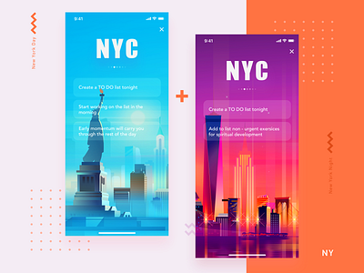 New York City Illustration app dark mode illustration onboarding tutor ui ux vector web illustration