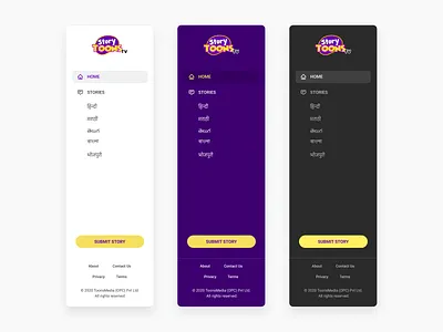 Sidebar navigations - StoryToonsTV design icon menu nav navigation navigation menu side menu sidebar sidebar navigation sidebars user experience user interface web website