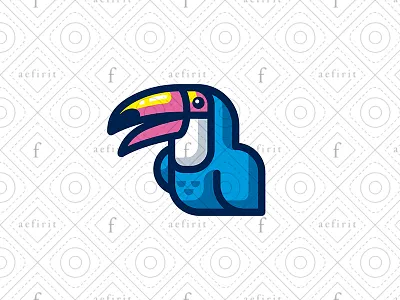 Colorful Toucan Logo art bird branding character cheerful colorful creative eco for sale logo mascot media modern painting parrot printing simple smiling studio toucan
