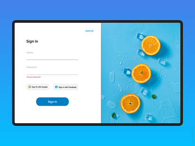 Sign In design flat minimal ui web website