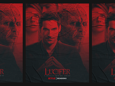 Lucifer season 5 adobe photoshop black and red digital art digital artwork fan art fan artist fan artwork fanart lucifer lucifer morningstar marvel photoshop photoshop edit photoshop editing poster rahalarts red