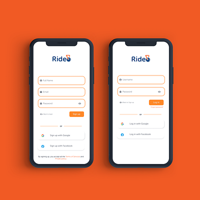 Sign in/Log in app design flat minimal ui ux web