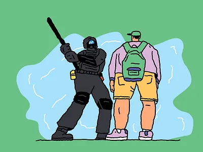 Oaths characters civilian civility do the right thing editorial editorial illustration illustration people police brutality portland protest usa