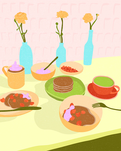 Still Here, Still Life color digital art digital illustration food foodie illustration still life vector