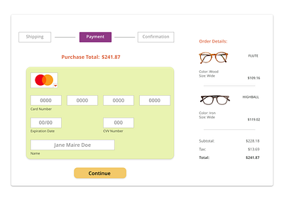 Day 2 of 100 Days of UI- Credit Card Checkout 100daychallenge