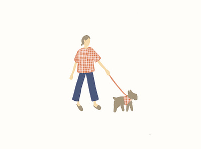 Girl + Pup cute cute illustration fun colors girl illustration minimal puppy simple illustration