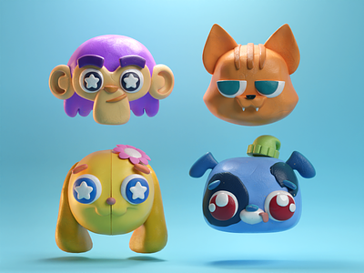 Clay-doh Shader Study 3d b3d blender character chibbi clay cute illustration isometric play doh render