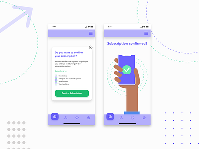 DailyUI 054 app app design confirm confirmation daily ui daily ui 054 daily ui challenge dailyui dailyuichallenge design mobile subscription ui uidesign uidesigner ux