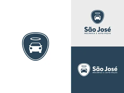 SAO JOSE AUTO MECANICA auto car halo logo mechanic repair saint