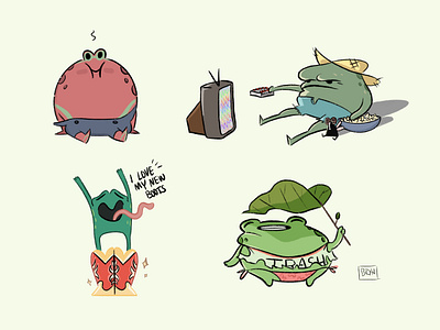 Froggies artwork characterdesign design digital illustration graphicdesign illustration procreate sketch women in illustration