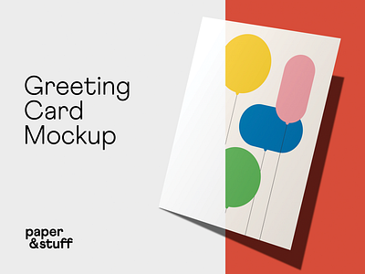 Greeting Card Mockup balloons card creative market flyer greeting card mock up mockup photoshop stationery template