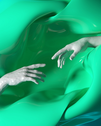 god touch 3d 3d artist abstract alperdurmaz animation art cg work design digital illustration digitalart god touch green hand illustration lighting motiondesigner visual art