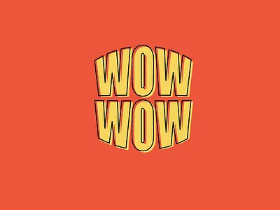 wow wow basic colorful illustration illustrator lettering logo minimal outline red redesign retro soup sticker typography ui vector whoa woah wow yellow