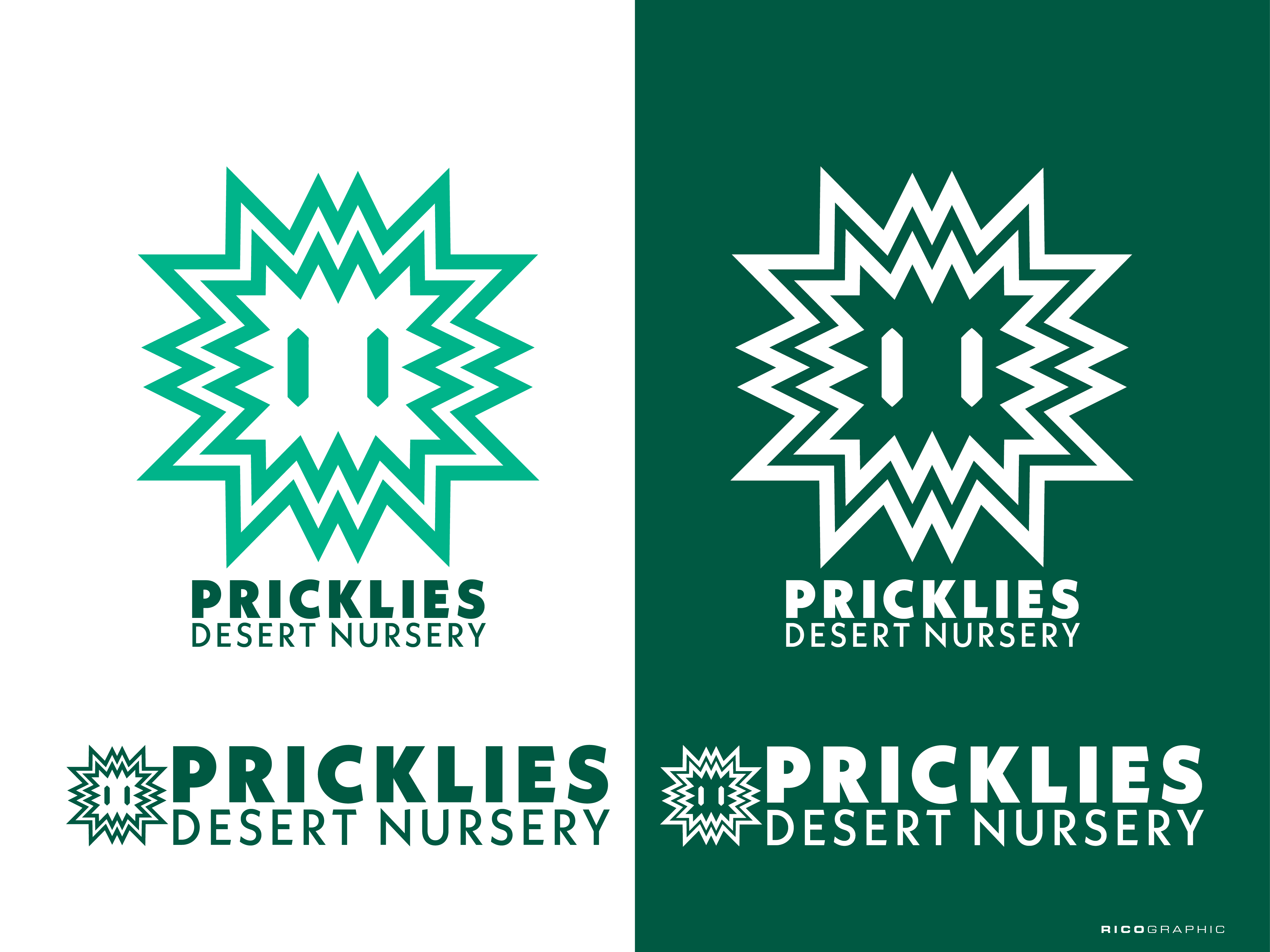 PRICKLIES DESERT NURSERY branding cactus corporate desert design icon identity illustration logo logomark mark minimal minimalist nature nursery symbol typography vector