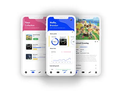 Nyub Game Tracking Points App activision adobe app branding design design challenge experience designer flat iconography illustration iphone mobile purple ui ux web xd animation