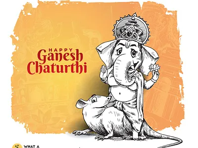 Happy Ganesha Chaturthi 2020 artwork celebrations creative creativity design drawing ganapati ganesh ganesha ganesha chaturthi illustration lord ganesh minimal professional vector art what a story wishes