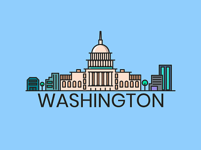 Washington DC flat design illustrator vector