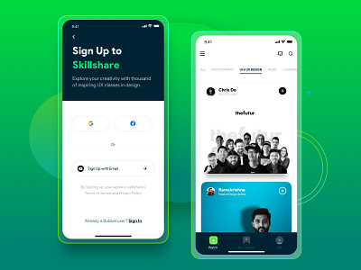 Skillshare Online Training App Redesign design flat ios learning minimal skill learning training app ui ux