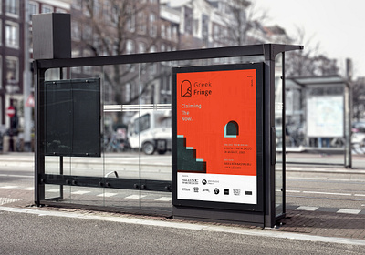 Greek Fringe poster design brand identity branding bus stop design graphicdesign logo poster design