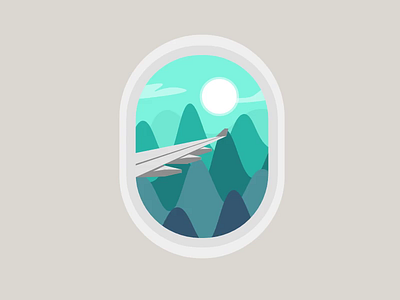 Traveling - SVG animation - airplane animation blue coding design flying illustration minimal modern morning mountains nature nature art night simple sunset svg animation travel vector window