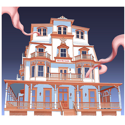 Victorian House adobe illlustrator adobe photoshop adobe photoshop cc adobe photoshop illustration cape may color complementary colors design house house illustration illustration illustrator art new jersey victorian