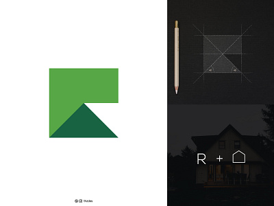 R House adobe adobe illustrator brand design brand identity branding clever clever smart modern design grid house icon symbol mark illustration logo logo design logo designer logo inspiration monogram negative space property