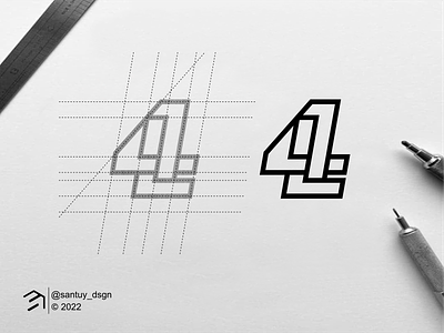 4L Monogram logo Concept. 4 brand branding design icon illustration inspirationslogo l letter lettering logo logoideas monogram number simple symbol typography vector