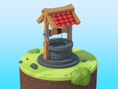 3D Well 3d 3d art 3d artist b3d blender blender design blender3d c4d c4d lowpoly c4dfordesigners low poly low poly design lowpoly lowpoly3d lowpolydesign lowpolywell well
