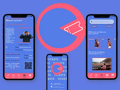 MyTicketApp app design graphic design icon illustration ui ux vector web website