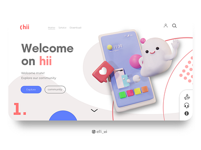 HIi👻 3d 3dart 3dmodel 3dmodelling 3dui character character design characterdesign chat cute cutedesign header smartphone ui ui3d uidesign uidesigns uiux user experience userinterface