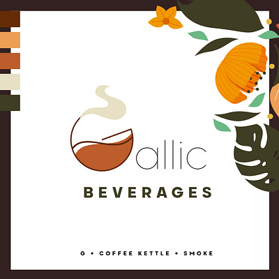 Coffee Company Logo advertising branding coffee coffee bean coffeeshop design editing flowers illustration illustrator photoshop typography vector