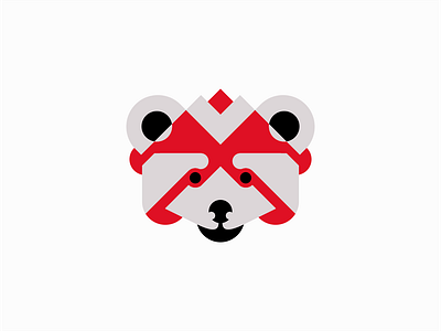 Red Panda animal animals branding cute design geometric identity illustration logo mark mascot modern panda premium red red panda sale symbol vector zoo