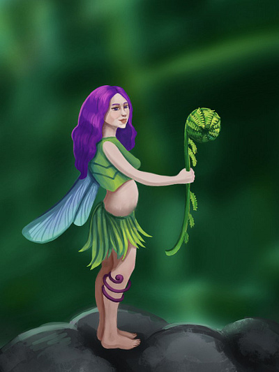 Little fairy fairy fantasy fantasyart fern forest green illustration