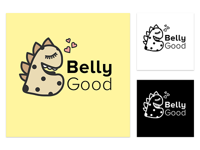 Logofolio - BellyGood Cookies baking character design cookies cute dessert dino e commerce flat illustration logo mascot minimalist sweets vector
