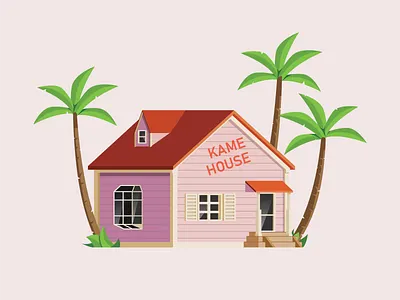 Kame House ball dragon dragon ball z dragonball flat house house illustration illustration illustrator kame kamehouse master minimal roshi vector