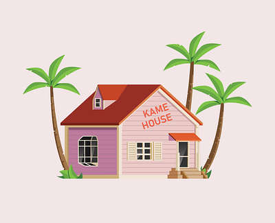 Kame House ball dragon dragon ball z dragonball flat house house illustration illustration illustrator kame kamehouse master minimal roshi vector