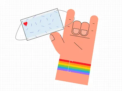 Gay Pride with mask 2d character color design flat design gaypride hand illustration illustrator lgbt mask platform design urban art