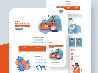 Corona Virus Information Website - Landing Page 3d android app bootstrap brand branding character corona virus covid19 design landing landing page laravel modern responsive responsive design typography ui web website