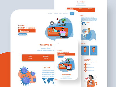 Corona Virus Information Website - Landing Page 3d android app bootstrap brand branding character corona virus covid19 design landing landing page laravel modern responsive responsive design typography ui web website