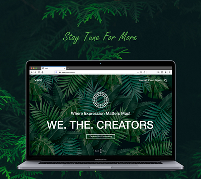 Vsco Web View design illustration landing page macbook nature ui ux vsco web